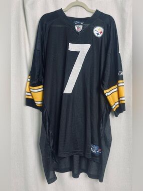 Pittsburgh Steelers #7 Ben Roethlisberger NFL Reebok Jersey 4XL Black Football